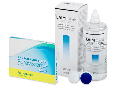 PureVision 2 for Presbyopia (3 leče) + tekočina Laim-Care 400 ml