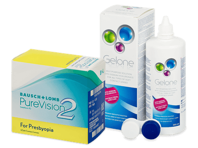 PureVision 2 for Presbyopia (6 leč) + tekočina Gelone 360 ml