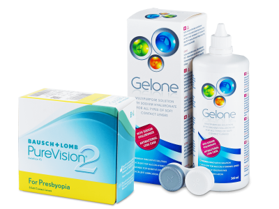 PureVision 2 for Presbyopia (6 leč) + tekočina Gelone 360 ml - Package deal
