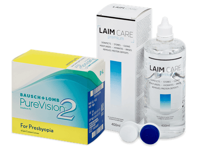 PureVision 2 for Presbyopia (6 leč) + tekočina Laim Care 400 ml - Package deal