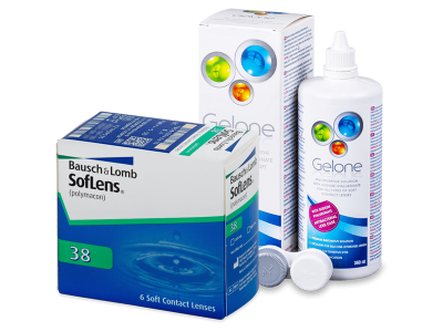 SofLens 38 (6 leč) + tekočina Gelone 360 ml - Package deal