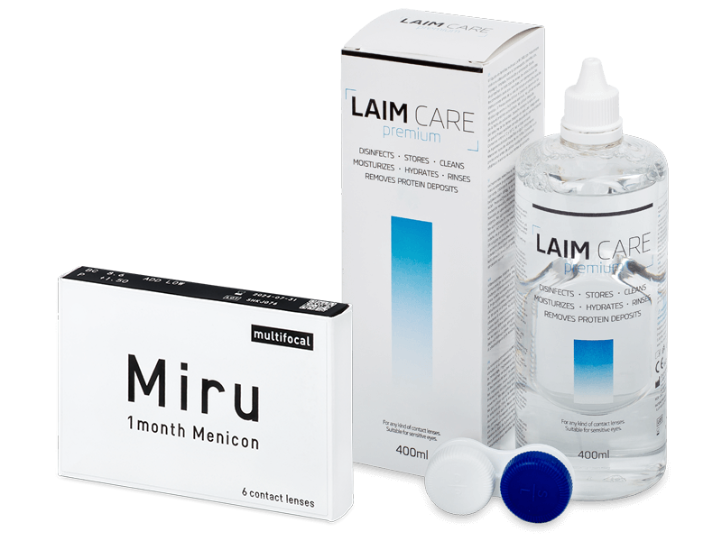 Miru 1 Month Menicon Multifocal (6 leč) + tekočina Laim-Care 400 ml - Package deal