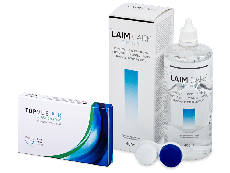 TopVue Air for Astigmatism (3 leče) + tekočina Laim-Care 400 ml - Package deal