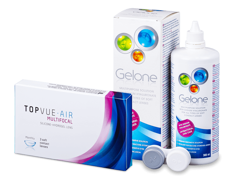 TopVue Air Multifocal (3 leče) + tekočina Gelone 360 ml - Package deal