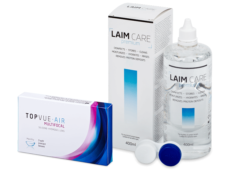 TopVue Air Multifocal (3 leče) + tekočina Laim-Care 400 ml - Package deal