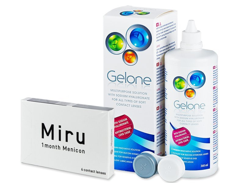 Miru 1 Month (6 leč) + tekočina Gelone 360 ml - Package deal