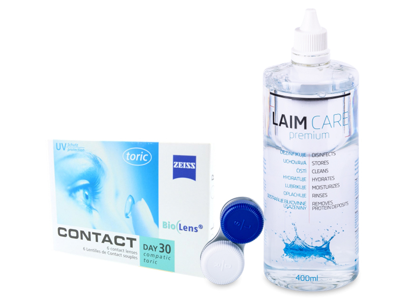 Contact Compatic Day 30 Toric (6 leč) + tekočina Laim-Care 400 ml - packa