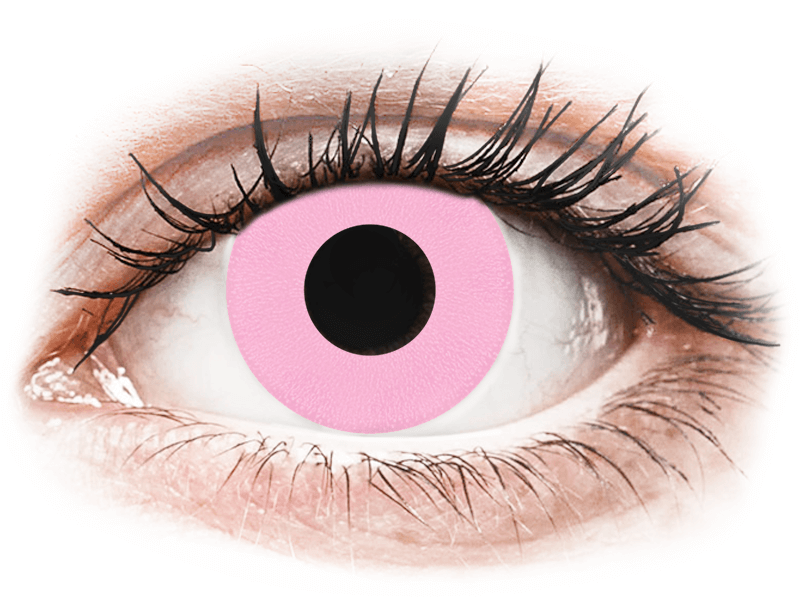 CRAZY LENS - Barbie Pink - dnevne leče z dioptrijo (2 leči) - Barvne kontaktne leče