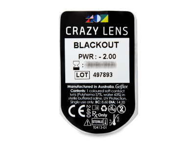 CRAZY LENS - Black Out - dnevne leče z dioptrijo (2 leči) - Predogled blister embalaže
