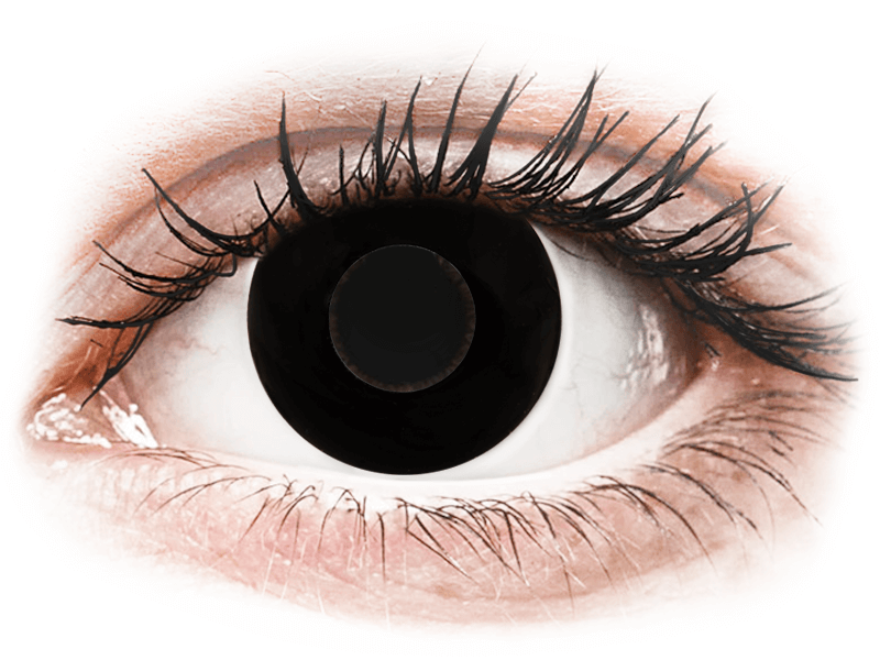 CRAZY LENS - Black Out - dnevne leče brez dioptrije (2 leči) - Barvne kontaktne leče