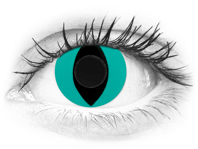 CRAZY LENS - Cat Eye Aqua - dnevne leče brez dioptrije (2 leči)