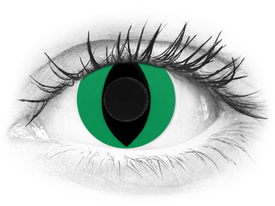 CRAZY LENS - Cat Eye Green - dnevne leče brez dioptrije (2 leči)