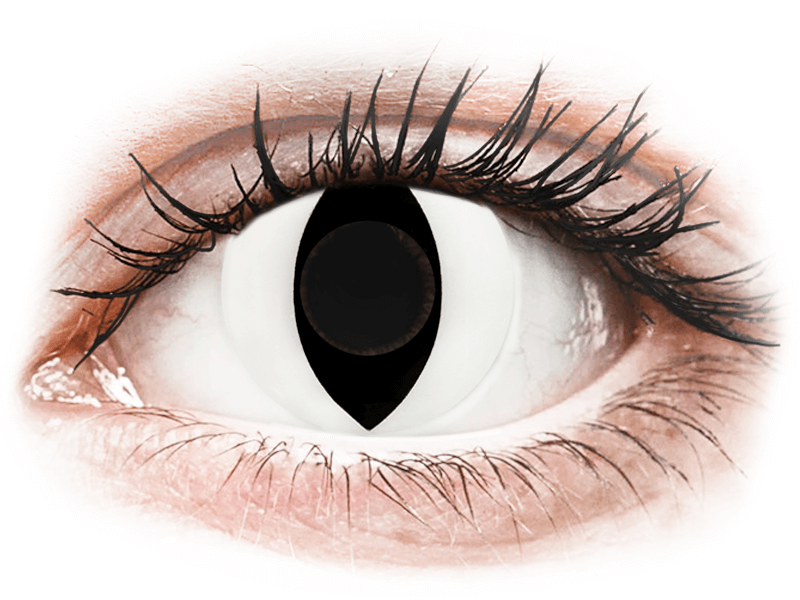 CRAZY LENS - Cat Eye White - dnevne leče brez dioptrije (2 leči) - Barvne kontaktne leče