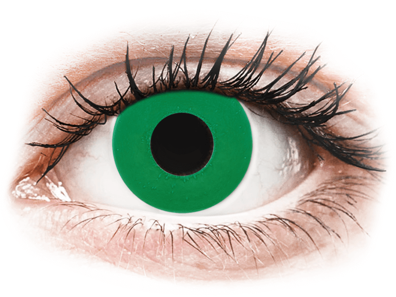 CRAZY LENS - Emerald Green - dnevne leče z dioptrijo (2 leči) - Barvne kontaktne leče