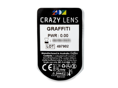 CRAZY LENS - Graffiti - dnevne leče brez dioptrije (2 leči) - Predogled blister embalaže