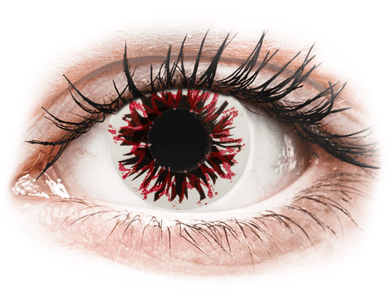 CRAZY LENS - Harlequin Black - dnevne leče z dioptrijo (2 leči) - Barvne kontaktne leče