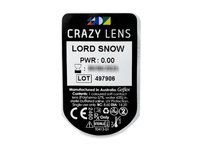 CRAZY LENS - Lord Snow - dnevne leče brez dioptrije (2 leči) - Predogled blister embalaže