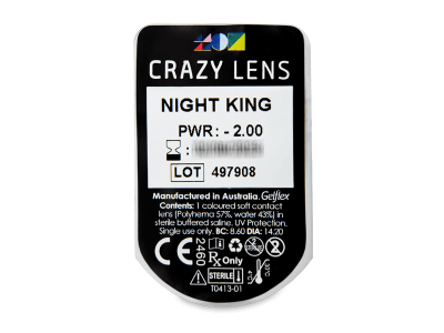 CRAZY LENS - Night King - dnevne leče z dioptrijo (2 leči) - Predogled blister embalaže