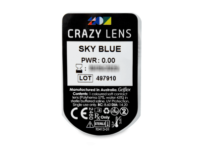 CRAZY LENS - Sky Blue - dnevne leče brez dioptrije (2 leči) - Predogled blister embalaže