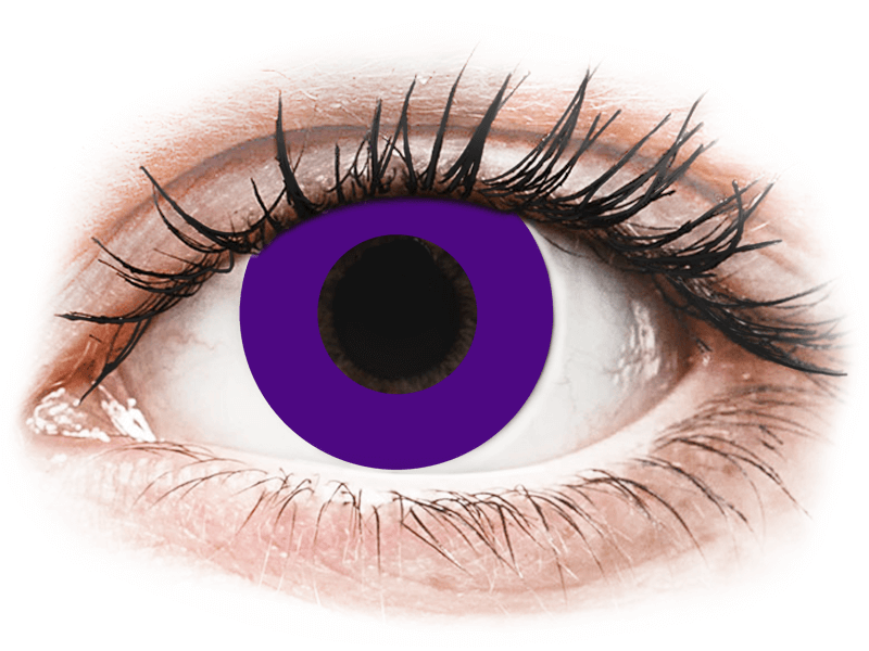 CRAZY LENS - Solid Violet - dnevne leče z dioptrijo (2 leči) - Barvne kontaktne leče
