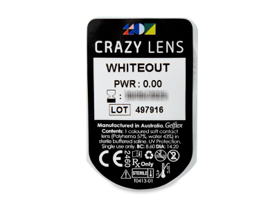 CRAZY LENS - WhiteOut - dnevne leče brez dioptrije (2 leči) - Predogled blister embalaže
