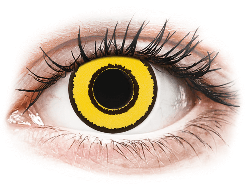 CRAZY LENS - Yellow Twilight - dnevne leče z dioptrijo (2 leči) - Barvne kontaktne leče
