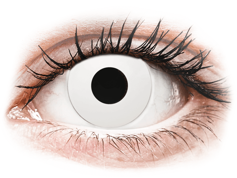 CRAZY LENS - WhiteOut - dnevne leče z dioptrijo (2 leči) - Barvne kontaktne leče