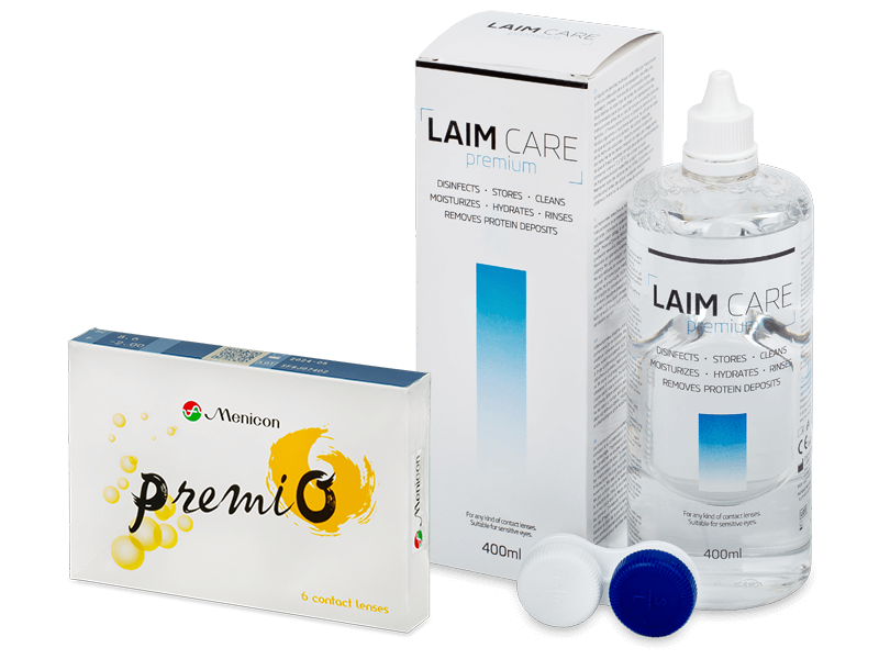 Menicon PremiO (6 lenses) + Laim-Care Solution 400 ml - Package deal