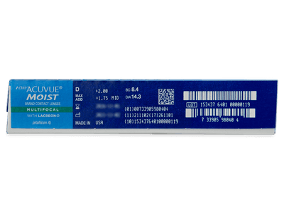 1 Day Acuvue Moist Multifocal (90 leč) - Predogled lastnosti