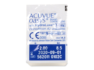 Acuvue Oasys 1-Day with Hydraluxe (30 leč) - Predogled blister embalaže