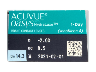 Acuvue Oasys 1-Day with Hydraluxe (30 leč) - Predogled lastnosti