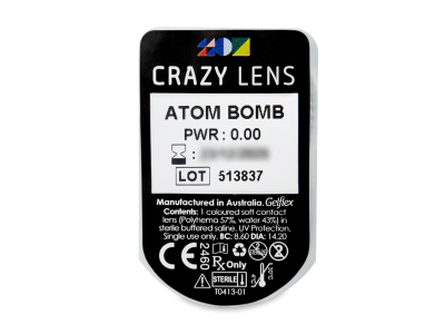 CRAZY LENS - Atom Bomb - dnevne leče brez dioptrije (2 leči) - Predogled blister embalaže