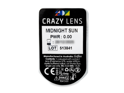 CRAZY LENS - Midnight Sun - dnevne leče brez dioptrije (2 leči) - Predogled blister embalaže