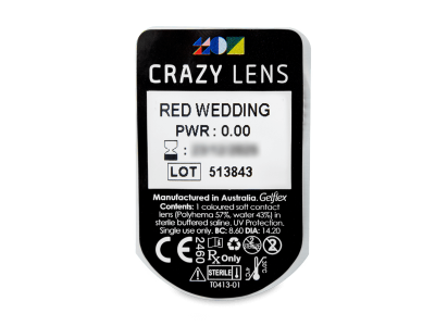 CRAZY LENS - Red Wedding - dnevne leče brez dioptrije (2 leči) - Predogled blister embalaže