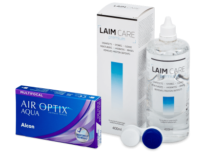 Air Optix Aqua Multifocal (3 leče) + Tekočina Laim-Care 400 ml
