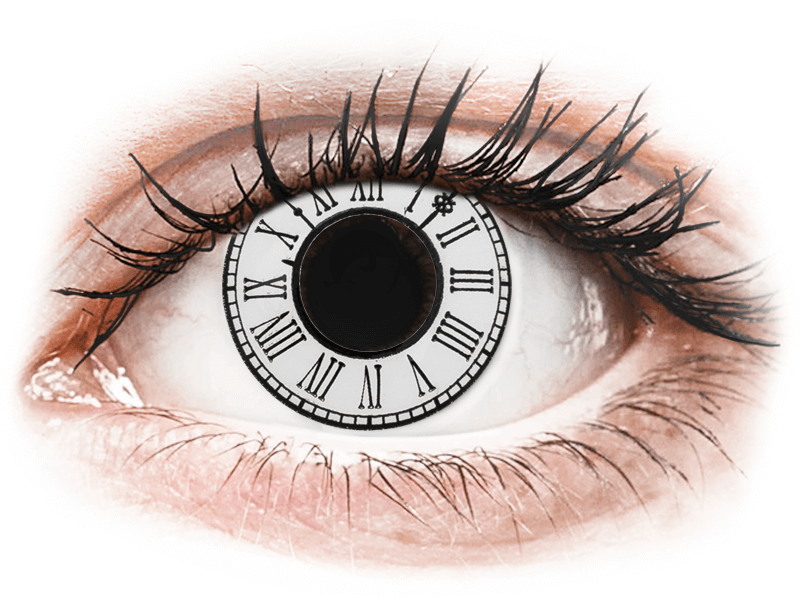 CRAZY LENS - Clock - dnevne leče brez dioptrije (2 leči) - Barvne kontaktne leče