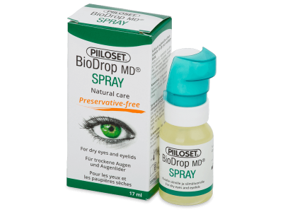 Sprej za suhe oči in veke Piiloset BioDrop MD 17 ml 