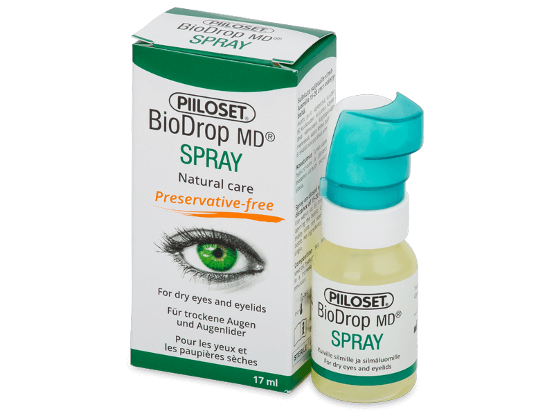 Sprej za suhe oči in veke Piiloset BioDrop MD 17 ml - Sprej za oči