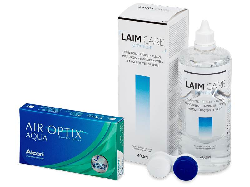 Air Optix Aqua (3 leče) + Tekočina Laim-Care 400 ml - Package deal