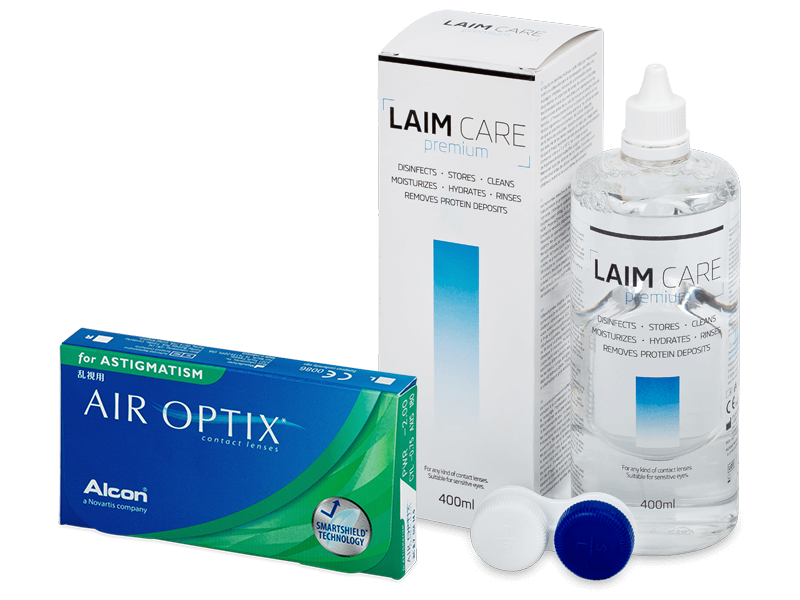 Air Optix for Astigmatism (3 leče) + Tekočina Laim-Care 400 ml - Package deal