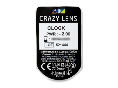CRAZY LENS - Clock - dnevne leče z dioptrijo (2 leči) - Predogled blister embalaže