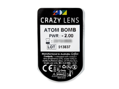 CRAZY LENS - Atom Bomb - dnevne leče z dioptrijo (2 leči) - Predogled blister embalaže