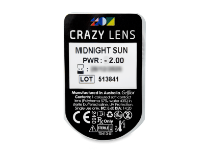 CRAZY LENS - Midnight Sun - dnevne leče z dioptrijo (2 leči) - Predogled blister embalaže