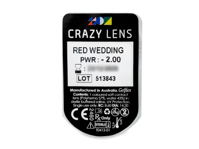 CRAZY LENS - Red Wedding - dnevne leče z dioptrijo (2 leči) - Predogled blister embalaže