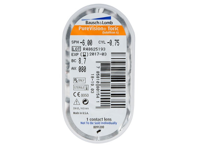 PureVision Toric (6 leč) - Predogled blister embalaže