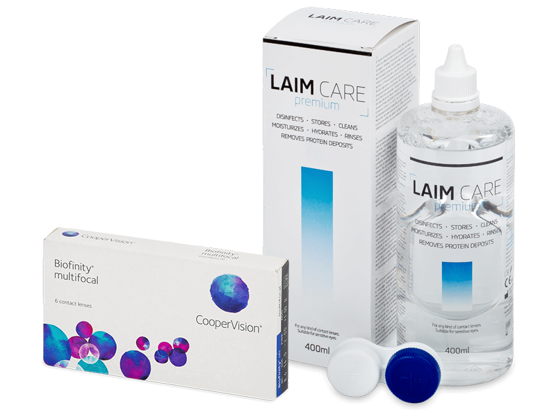 Biofinity Multifocal (6 leč) + tekočina Laim-Care 400 ml - Package deal