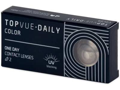 TopVue Daily Color - Grey - dnevne leče z dioptrijo (2 leči) - Barvne kontaktne leče