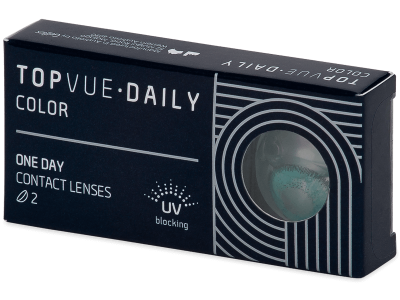 TopVue Daily Color - Turquoise - dnevne leče z dioptrijo (2 leči) - Barvne kontaktne leče