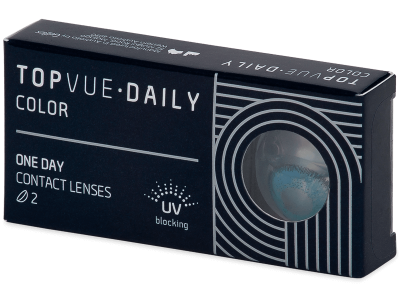 TopVue Daily Color - Brilliant Blue - dnevne leče brez dioptrije (2 leči) - Barvne kontaktne leče