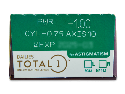 Dailies TOTAL1 for Astigmatism (30 leč) - Predogled lastnosti
